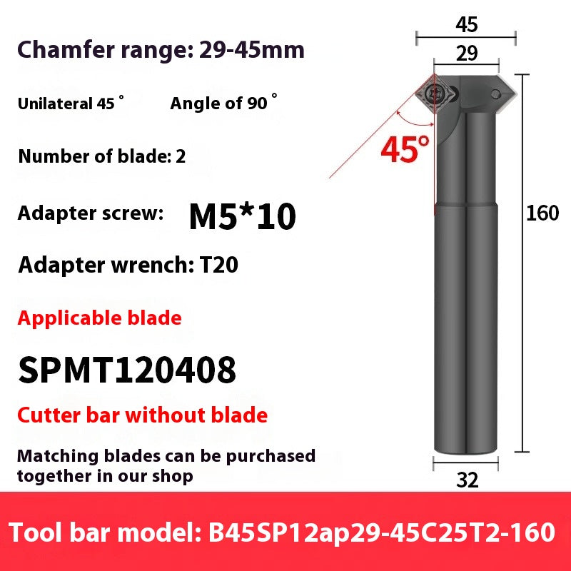 6037 45 degree inside and outside positive and negative chamfering cutter CNC rounding chamfering cutter SD SPK upper and lower bore reverse pull chamfering cutter bar Shandong Denso Pricision Tools Co.,Ltd.